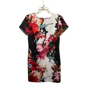 studio one New York Women's Floral Print Short Sleeve Sheath Dress Size 10